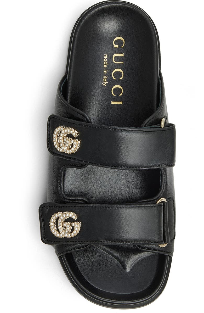 Gucci Pavé GG Logo Slide Sandal, Alternate, color, Black