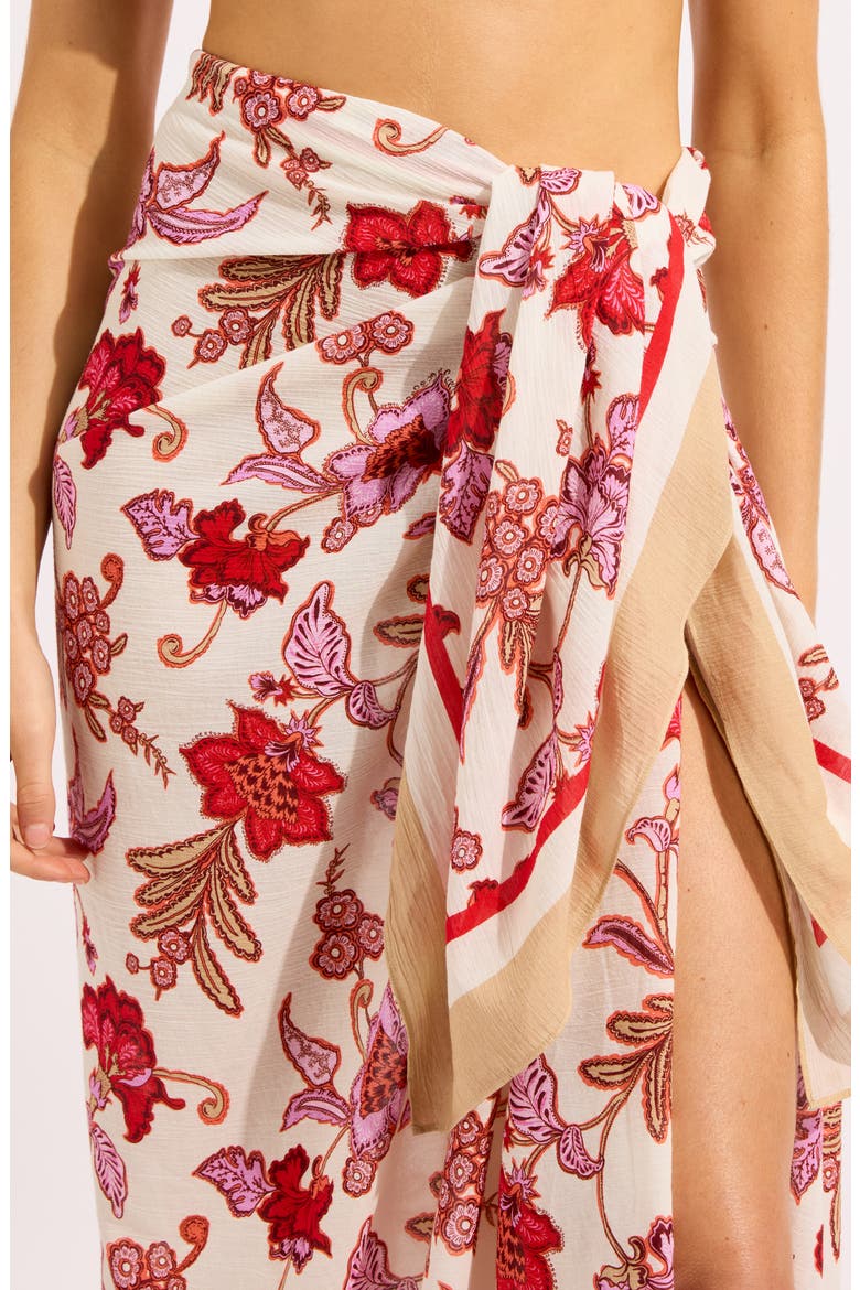 Summer Chintz Cotton Sarong, Alternate, color, ECRU