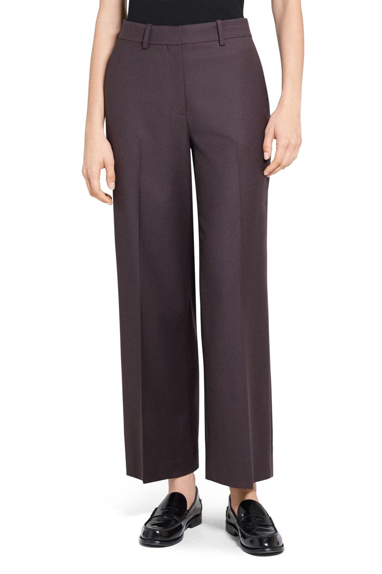 Sleek Flannel Straight Classic Pants, Main, color, CACAO