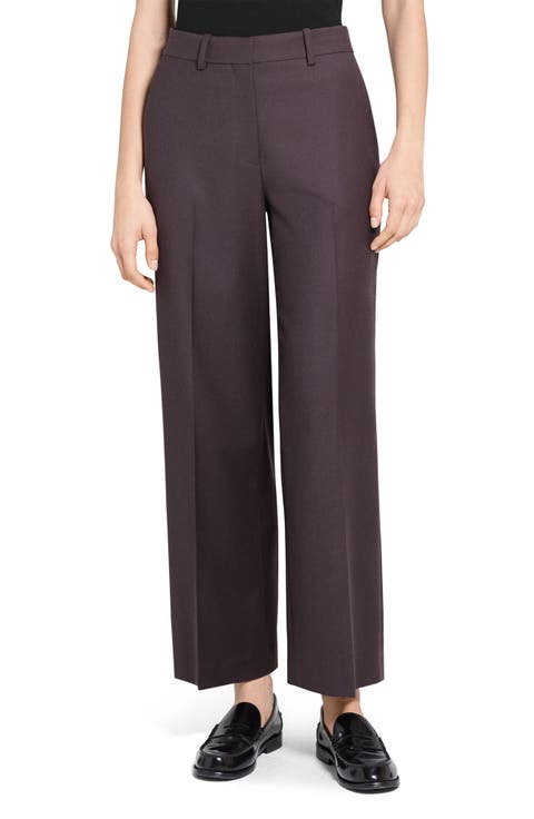 Sleek Flannel Straight Classic Pants