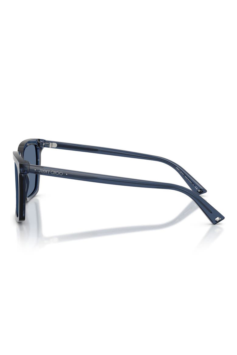 55mm Square Sunglasses, Alternate, color, TRANSPARENT NAVY / BLUE