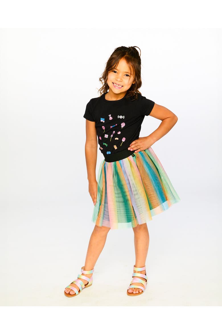 Flared Mesh Skirt, Alternate, color, Multicolor
