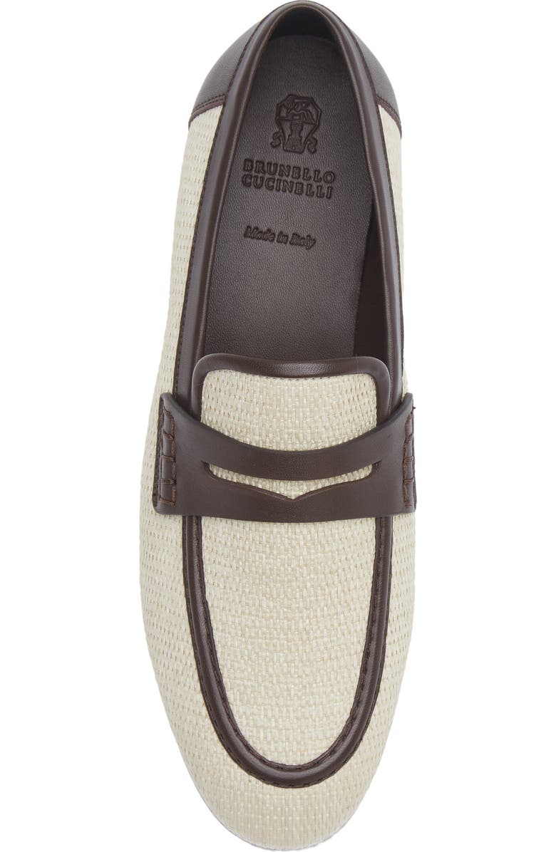 Brunello Cucinelli Techno Raffia Penny Loafer, Alternate, color, C112 Corda