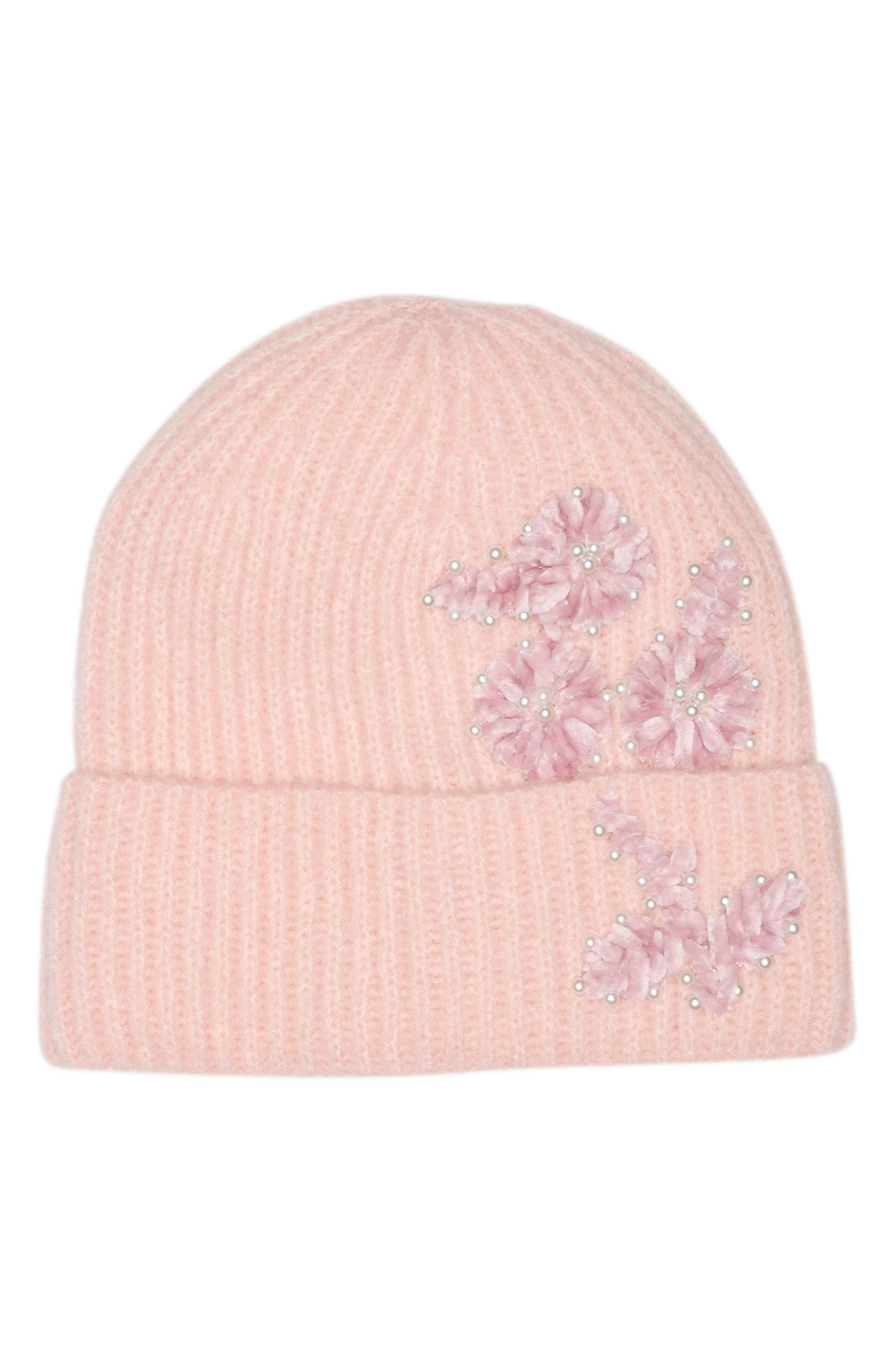 Embellished Flower Beanie