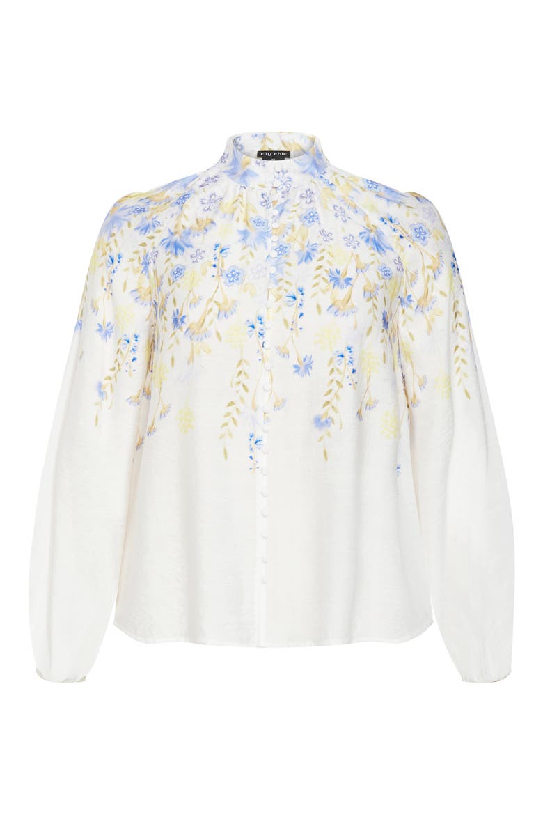 Lilliana Satin Shirt, Alternate, color, MEADOW IVORY