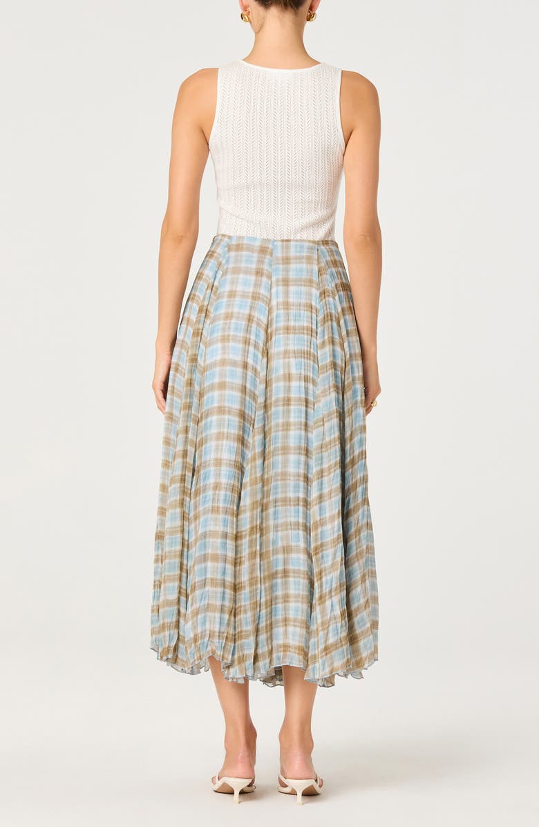 ASTR the Label Fiori Plaid Skirt, Alternate, color, Blue Brown Plaid