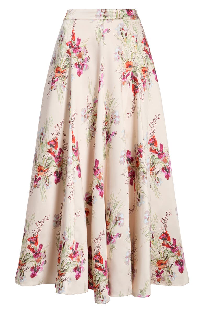 Cinq à Sept Hilda Bouquet Godet Skirt, Alternate, color, Oatmilk Multi