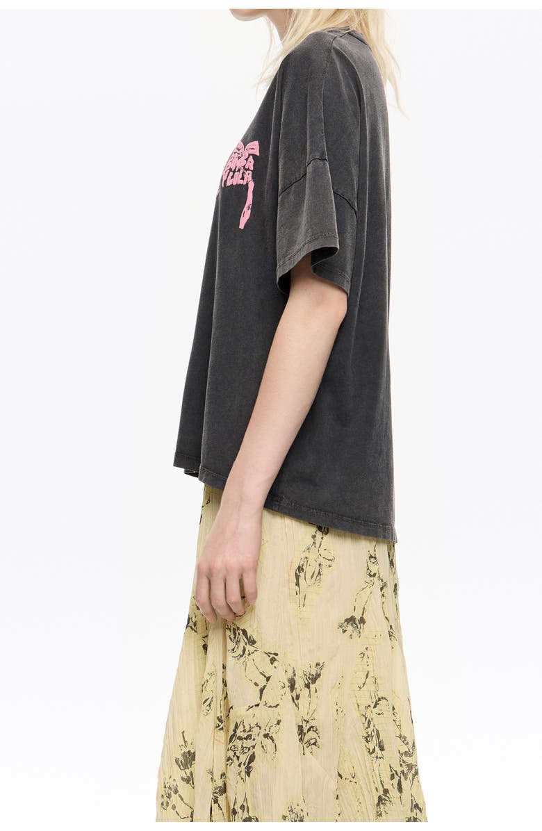 Bimba y Lola Tie T-Shirt, Alternate, color, Washed Black