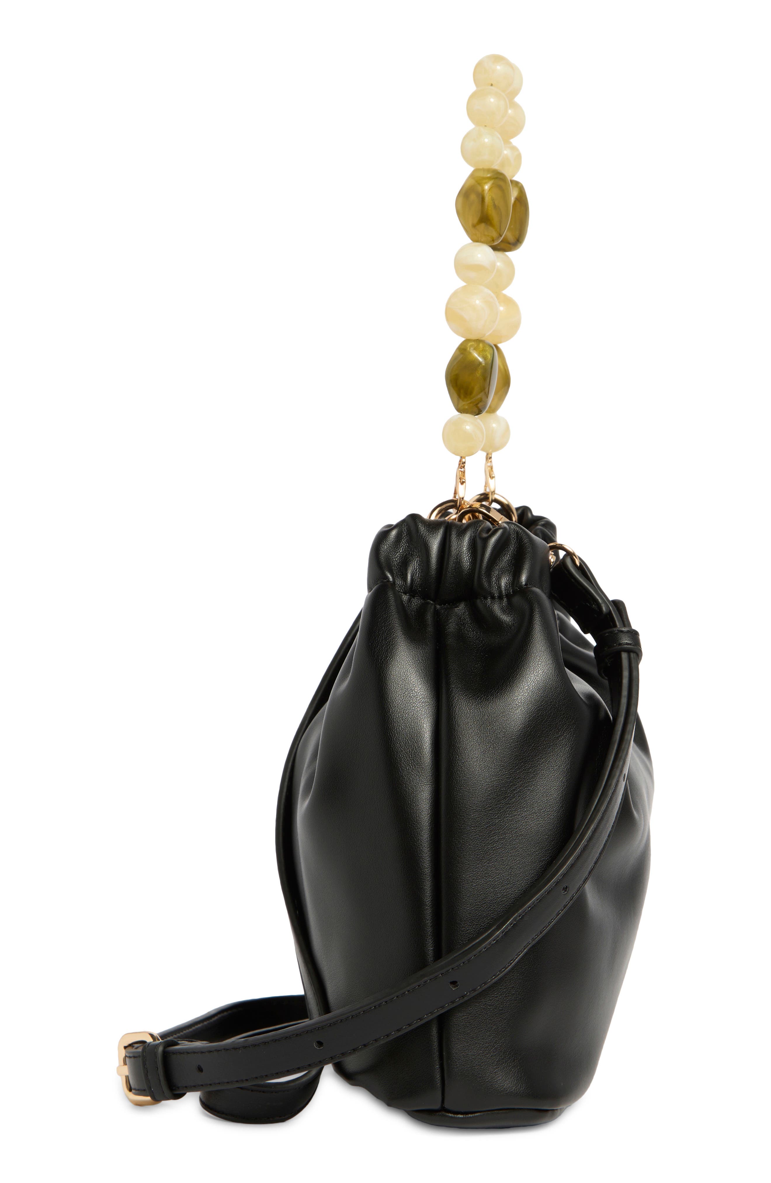 URBAN EXPRESSIONS HANDBAGS Beaded Handle Crossbody Bag, Alternate, color, Black