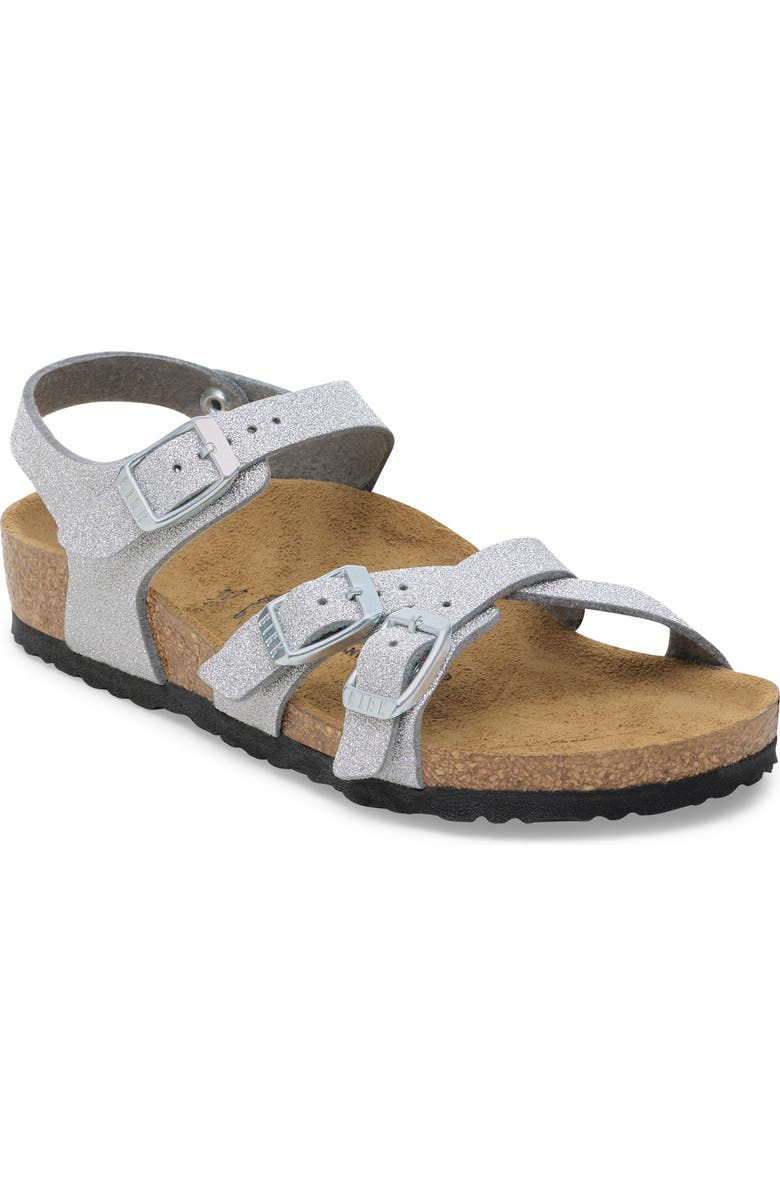 Birkenstock Kids' Kumba Sandal, Main, color, Silver Shiny Glitter