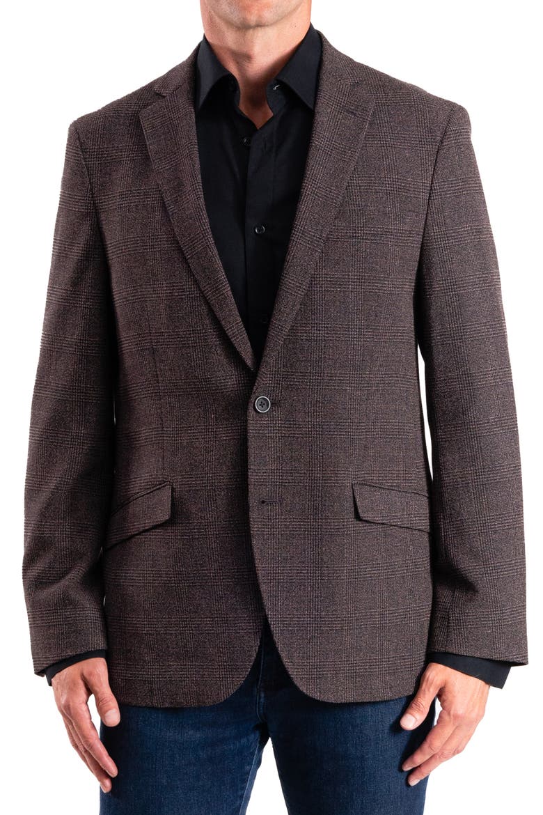 Charcoal Plaid Sport Coat, Main, color, GREY
