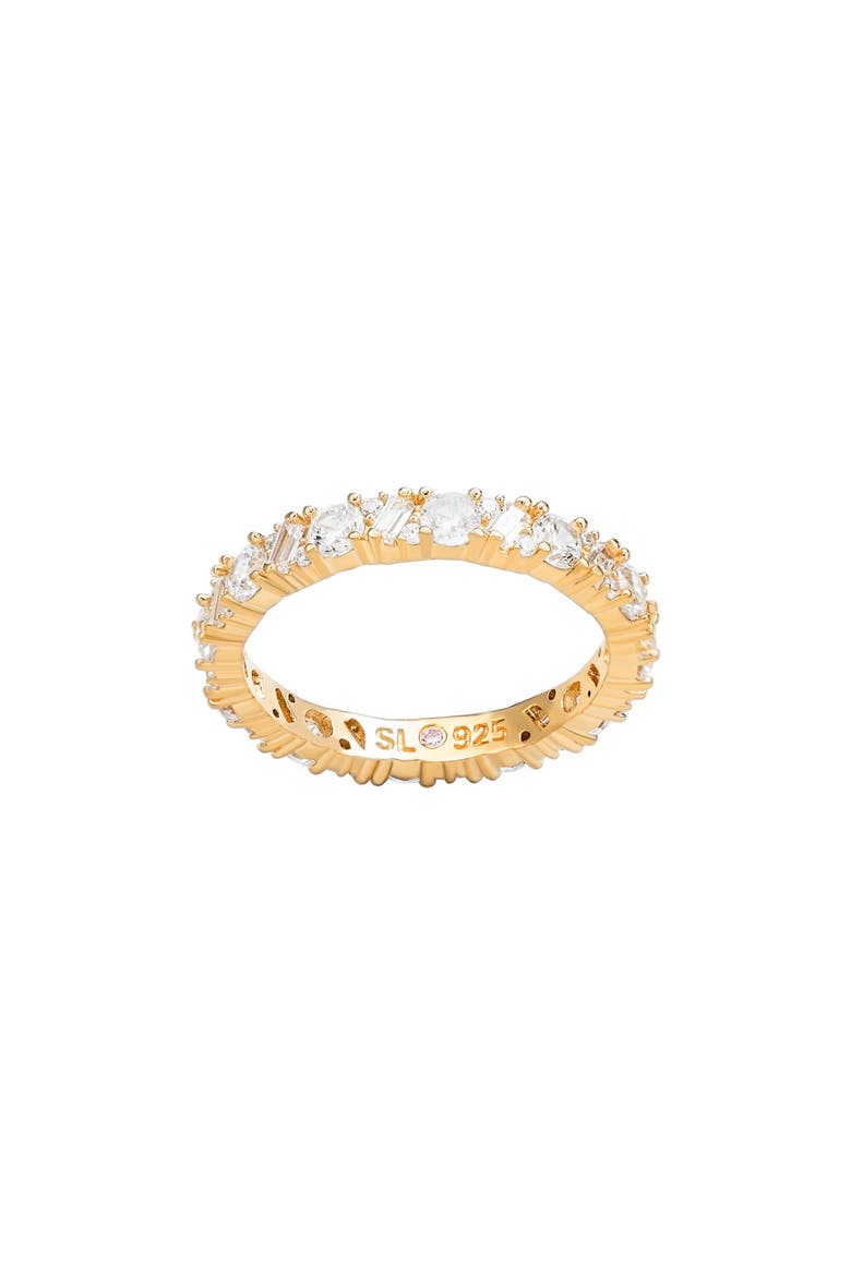 Mixed Cut Cubic Zirconia Eternity Band Ring, Alternate, color, YELLOW