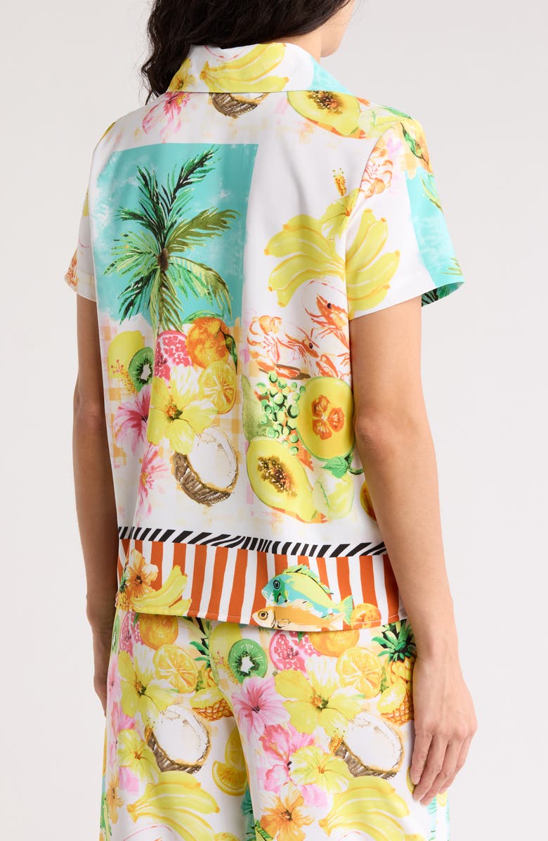 BY DESIGN Santorini Short Sleeve Button-Up Shirt, Alternate, color, Santorini