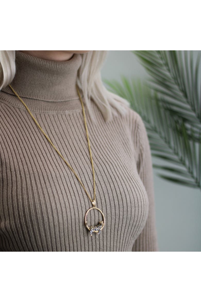 Clouded Leopard Hoop Necklace, Alternate, color, Leopard