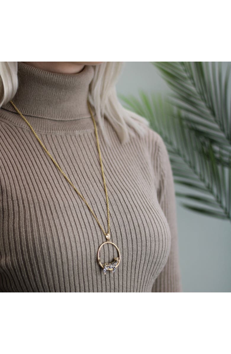 Bill Skinner Studio Clouded Leopard Hoop Necklace, Alternate, color, Leopard