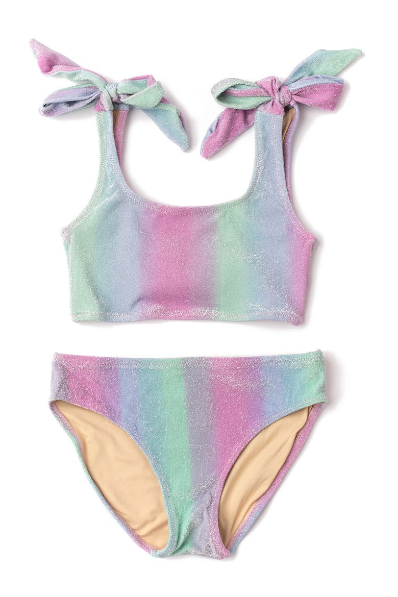 Kids' Ombré Shimmer Two-Piece Swimsuit, Main, color, MULTI