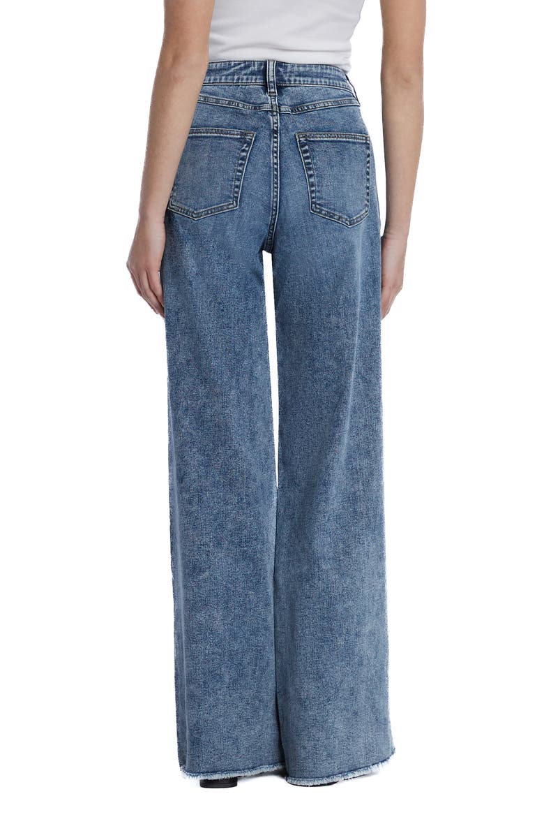 Happy Shaggy High Waist Raw Hem Wide Leg Jeans, Alternate, color, SHAG BLUE