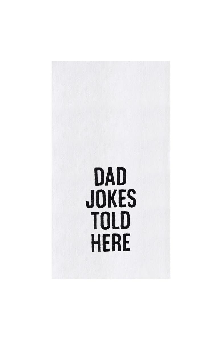 C&F Home Dad Jokes Told Here Father's Day Kitchen and Bathroom Embroidered Hand Towel, Main, color, Black