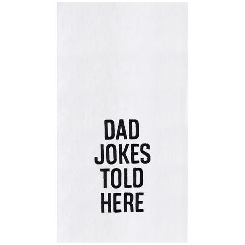 Dad Jokes Told Here Father's Day Kitchen and Bathroom Embroidered Hand Towel