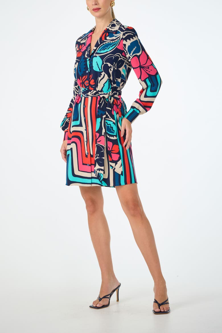 Promenade Printed Shirt Dress, Alternate, color, Multi
