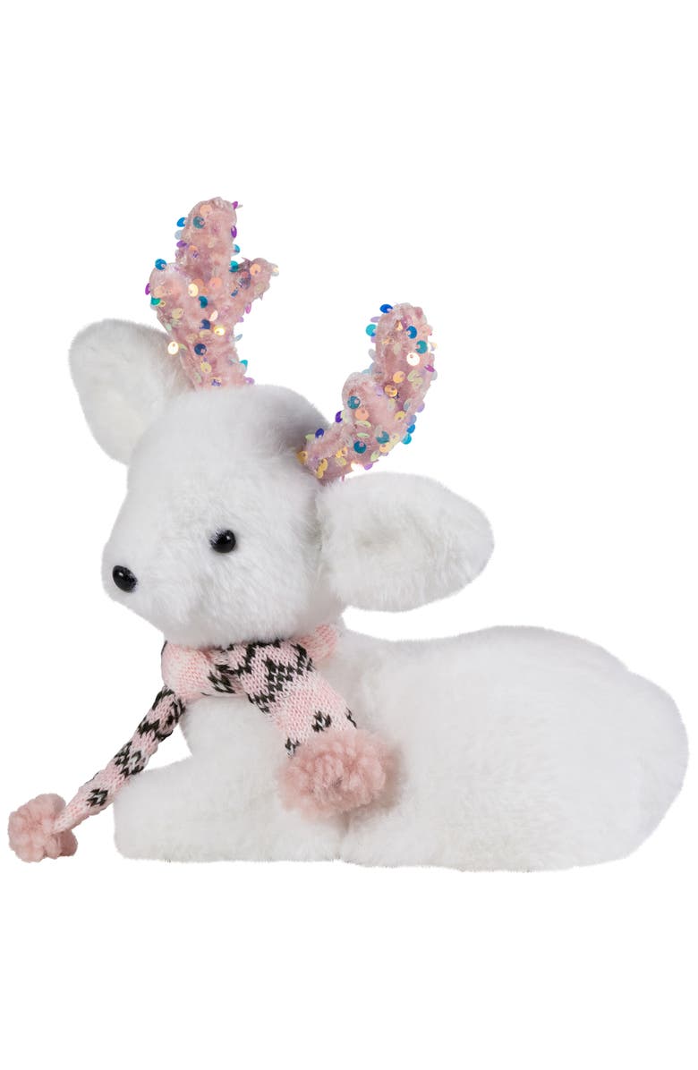 Northlight Sequined Baby Reindeer Calf Christmas Figurine - 10.5", Alternate, color, White