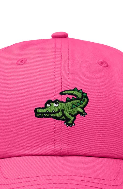 Dalix Alligator Embroidered Wildlife Cap In Hot Pink