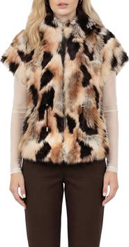 Lyla Grant Fur-Free Gold Fox (Faux Fur) Reversible Hooded Vest