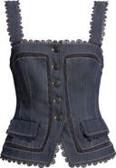 Cinq à Sept Myra Lace Denim Corset Top