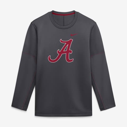 Men's Nike Anthracite Alabama Crimson Tide 2026 Sideline Coaches Therma-FIT Long Sleeve Top
