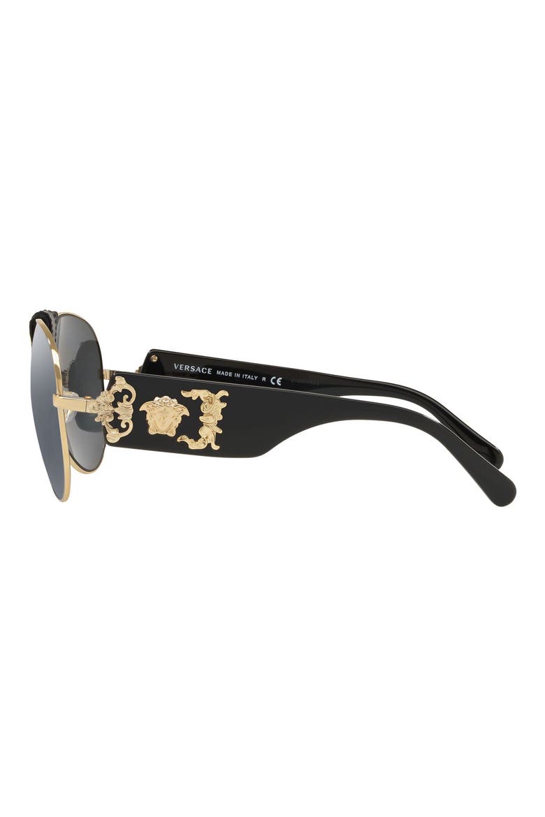 Medusa 62mm Aviator Sunglasses, Alternate, color, PALE GOLD/ BLACK MIRROR
