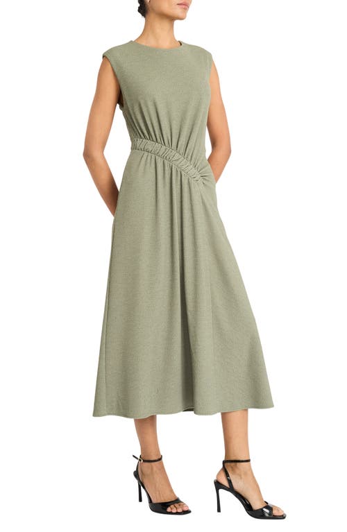Maggy London Shirred Waist Midi Dress