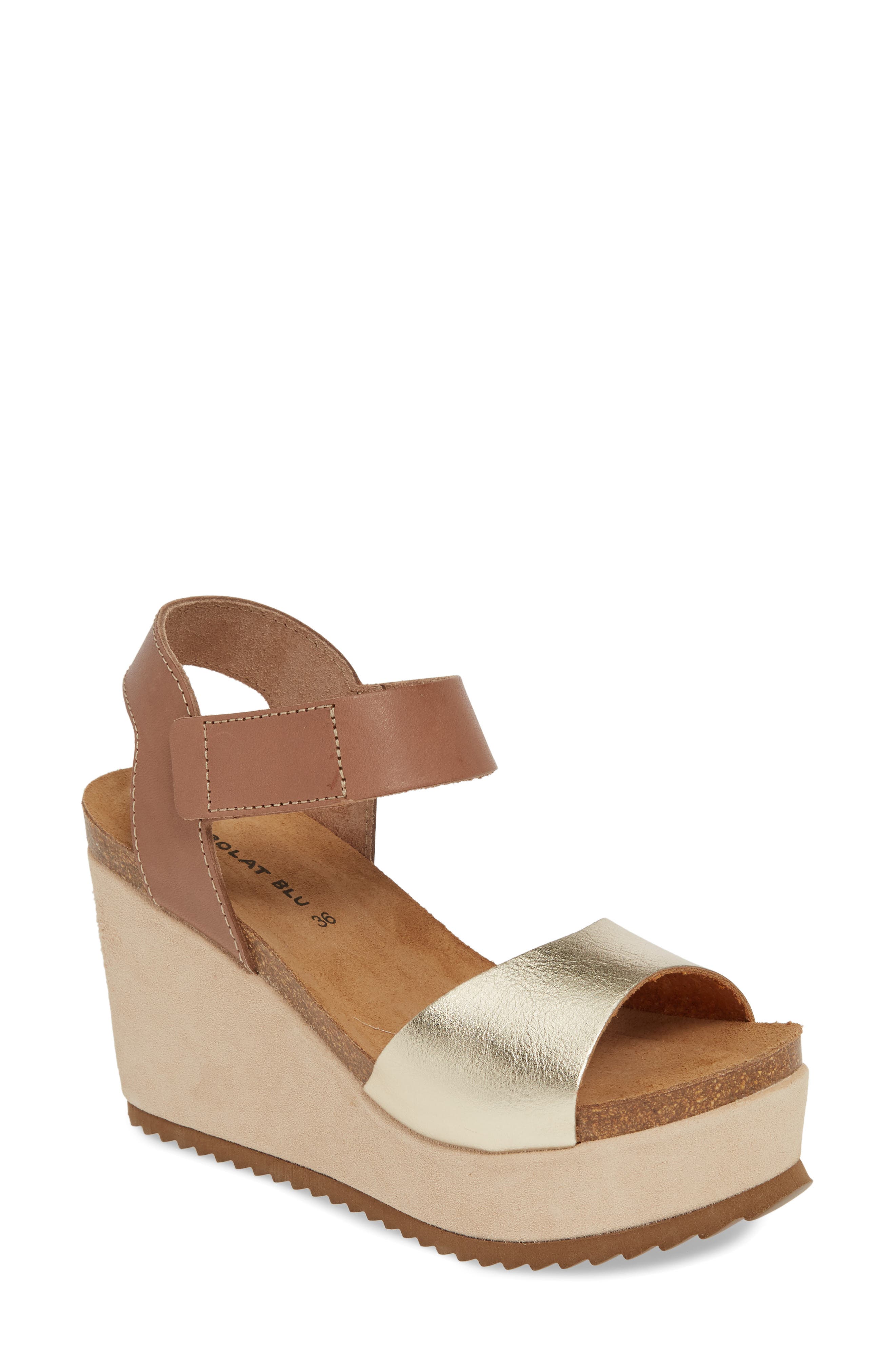 Shea Platform Wedge Sandal, Main, color, WHISKEY LEATHER