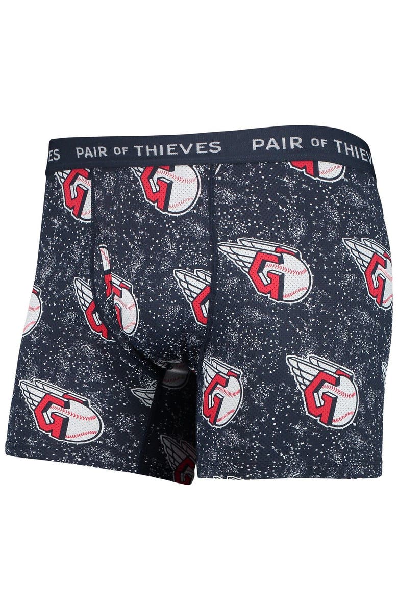 Pair of Thieves Men's Pair of Thieves Black/Navy Cleveland Guardians Super Fit 2-Pack Boxer Briefs Set, Alternate, color, Black