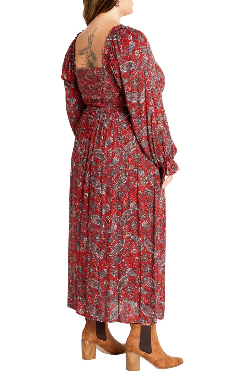 City Chic Aurelia Floral Long Sleeve Dress, Alternate, color, Paisley Vine
