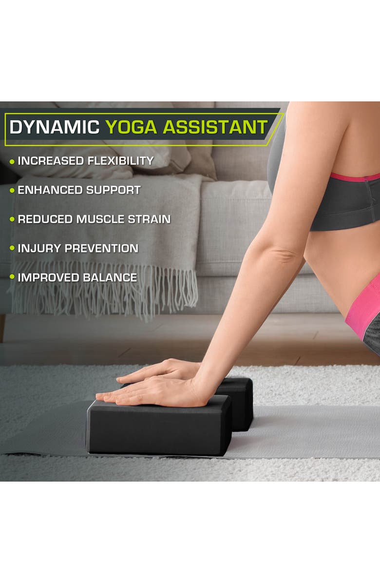 ProsourceFit Foam Yoga Blocks, Alternate, color, Black