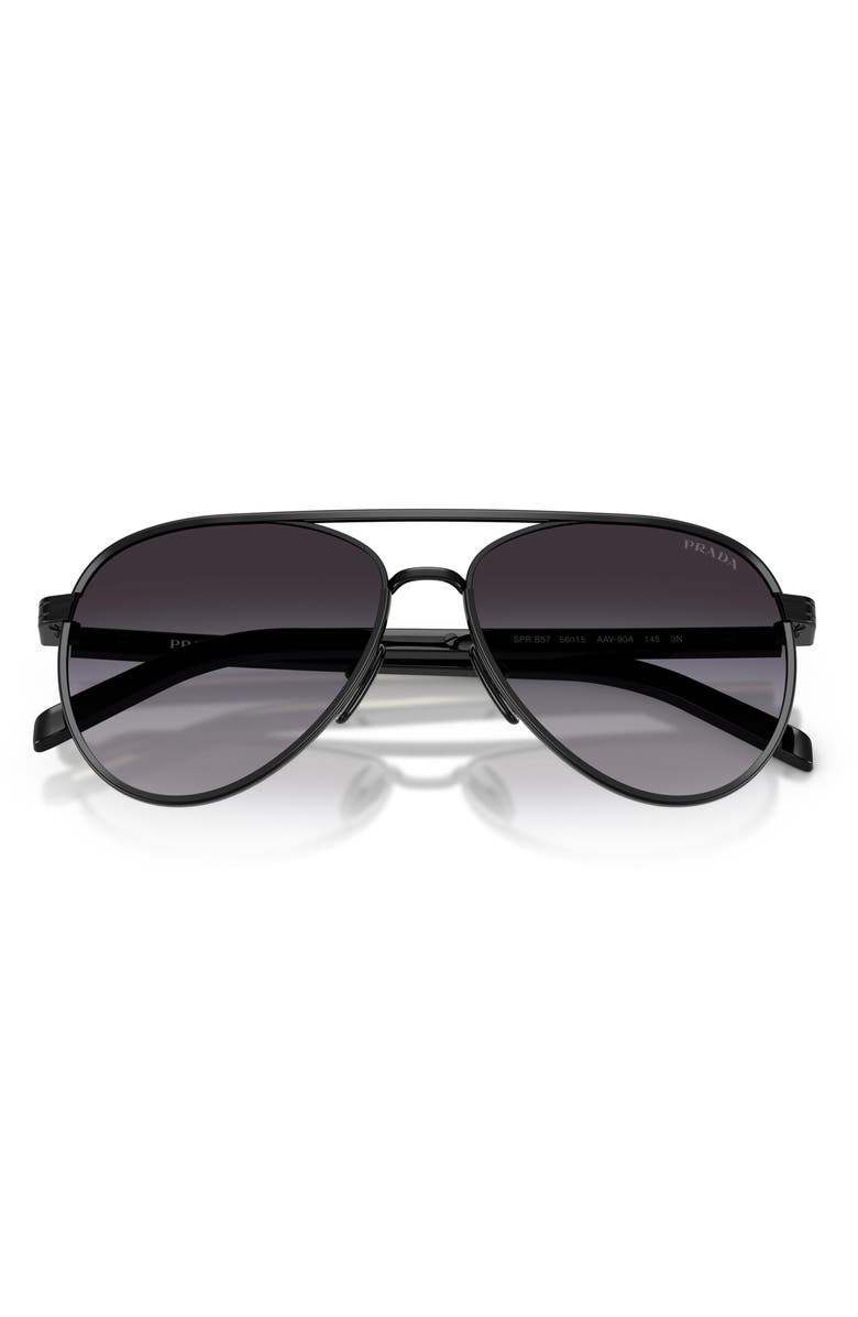 Prada 59mm Pilot Sunglasses, Alternate, color, Black/ Grey Gradient