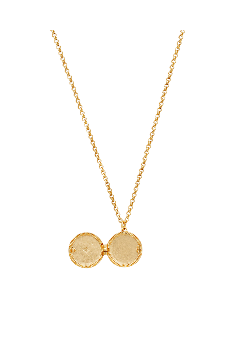 Sun Locket Necklace, Alternate, color, Gold