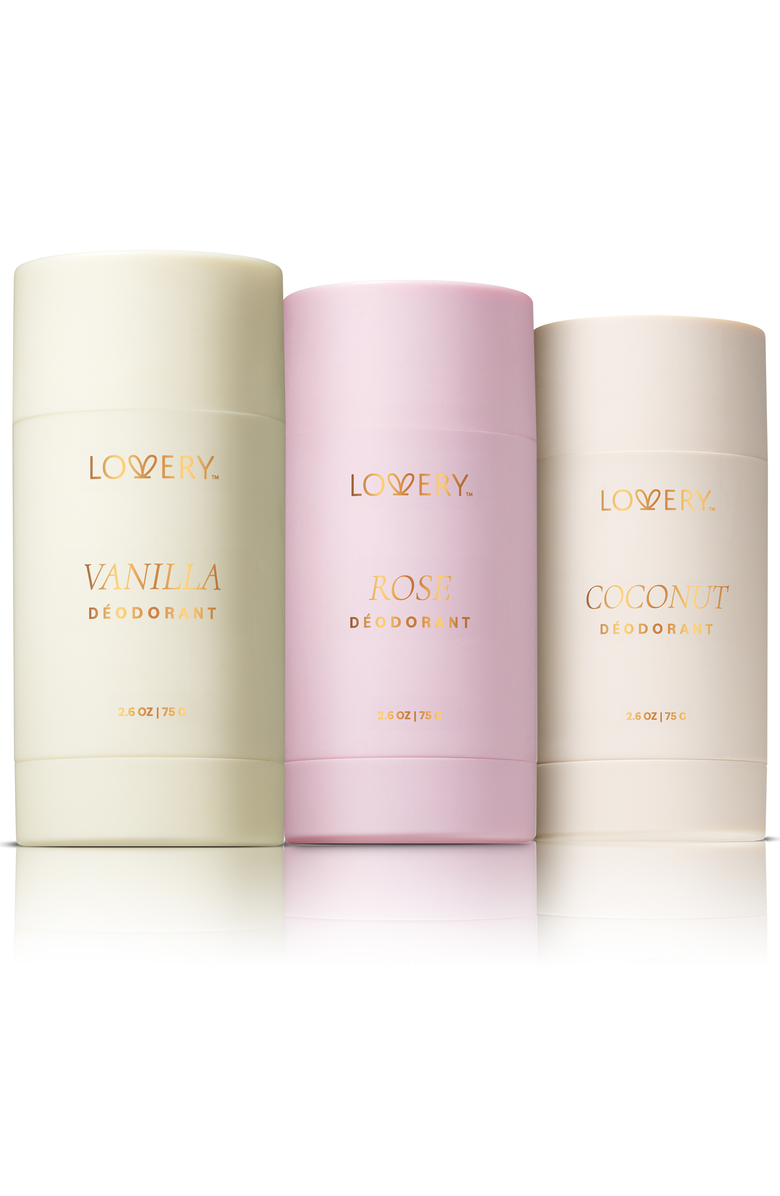 Lovery 3-Pack Deodorant Anti-Perspirant Stick, Aluminum Free, Alternate, color,