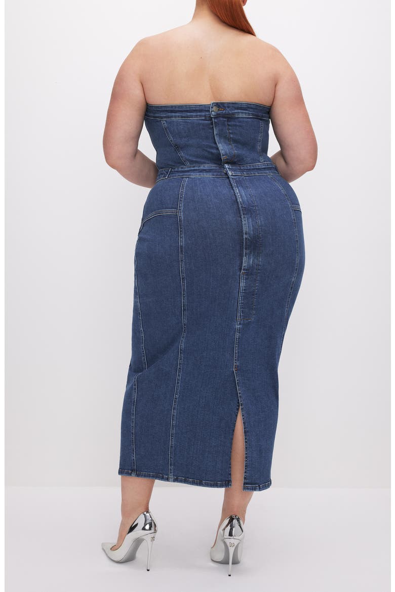 Denim Tube Midi Dress, Alternate, color, INDIGO594