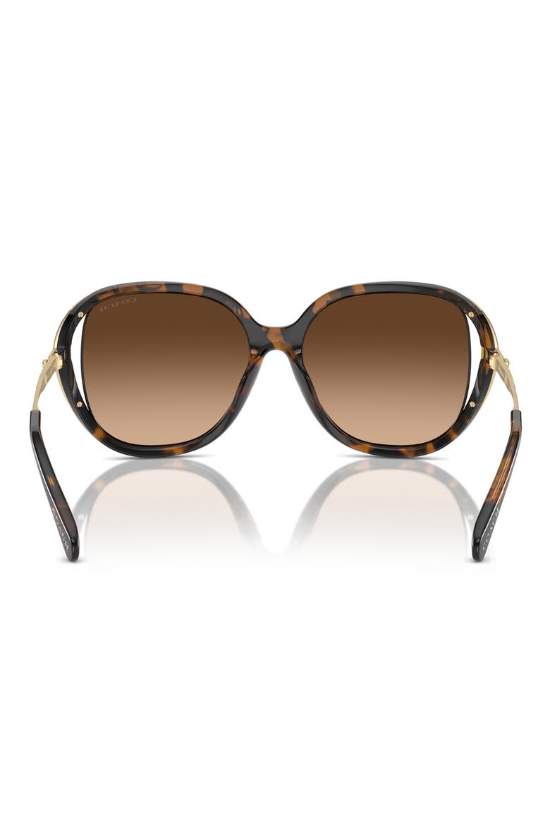 56mm Gradient Square Sunglasses, Alternate, color, DARK TORTOISE