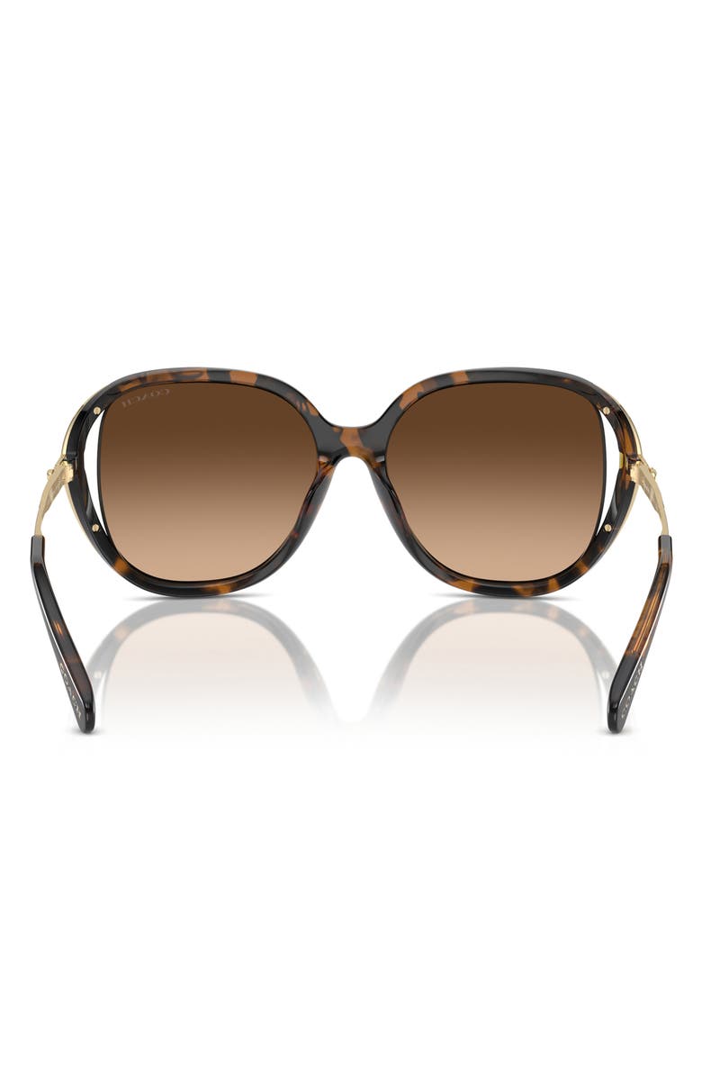 COACH 56mm Gradient Square Sunglasses, Alternate, color, Dark Tortoise