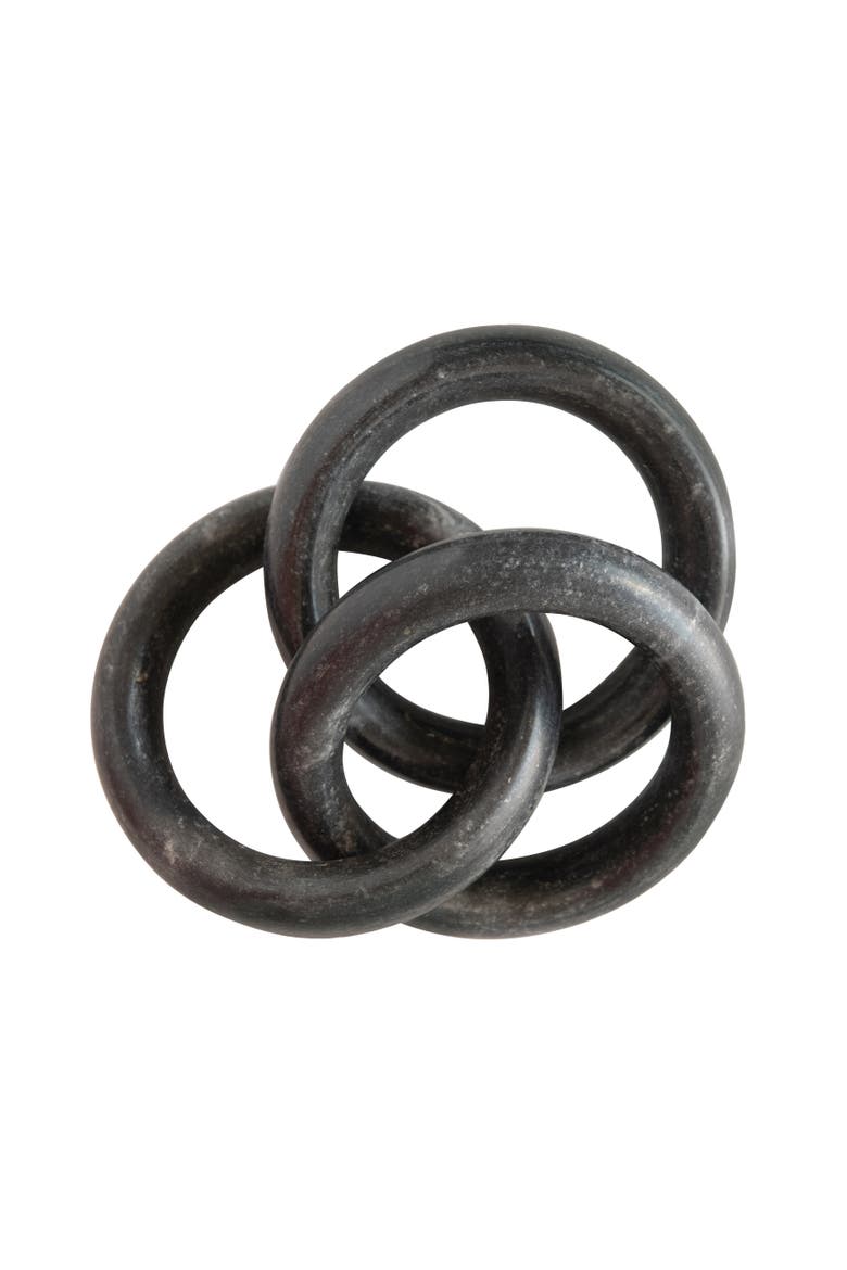 Marble Circle Chain Décor, Black, Main, color, Black