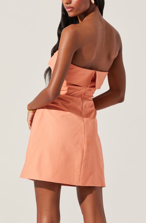 Astr The Label Sabriya Strapless Cotton Dress In Sherbert Orange