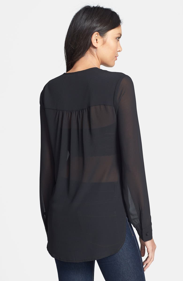 WAYF Chiffon Wrap Blouse, Alternate, color, 