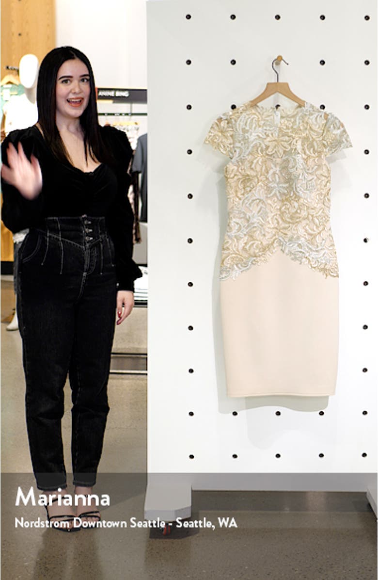 Corded Lace Bodice Cocktail Dress, sales video thumbnail