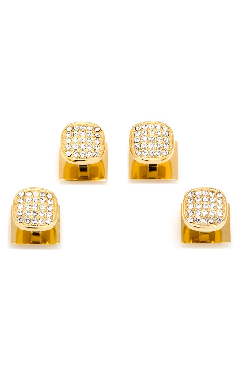 Cufflinks, Inc. Pavé Goldtone Cuff Links, Alternate, color, Gold/ White