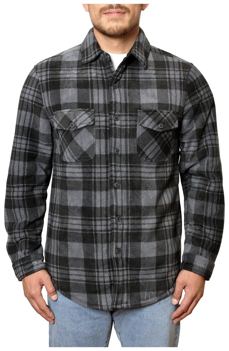 FREEDOM FOUNDRY Fleece Plaid Regular Fit Shirt Jacket, Main, color,