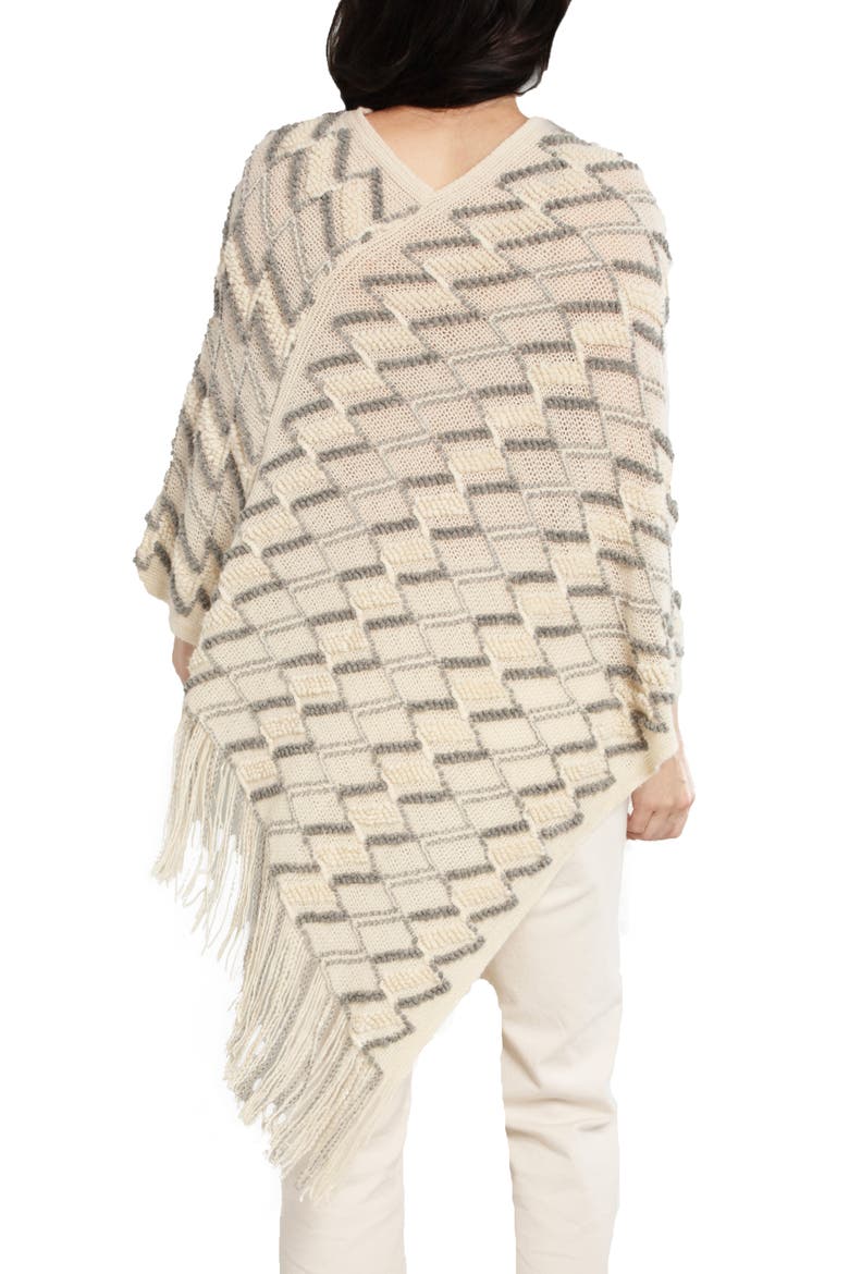 Chevron Tassel Poncho, Alternate, color, IVORY