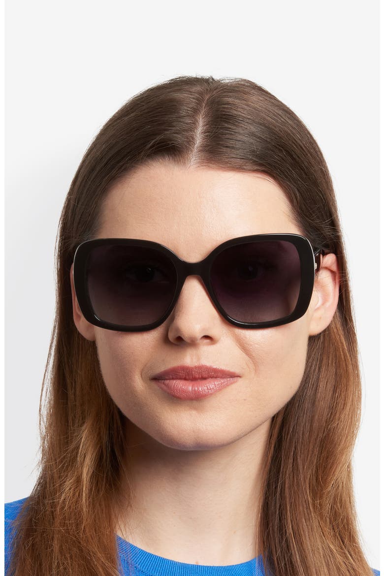 Wenona 57mm Square Sunglasses, Alternate, color, BLACK/ BLUE