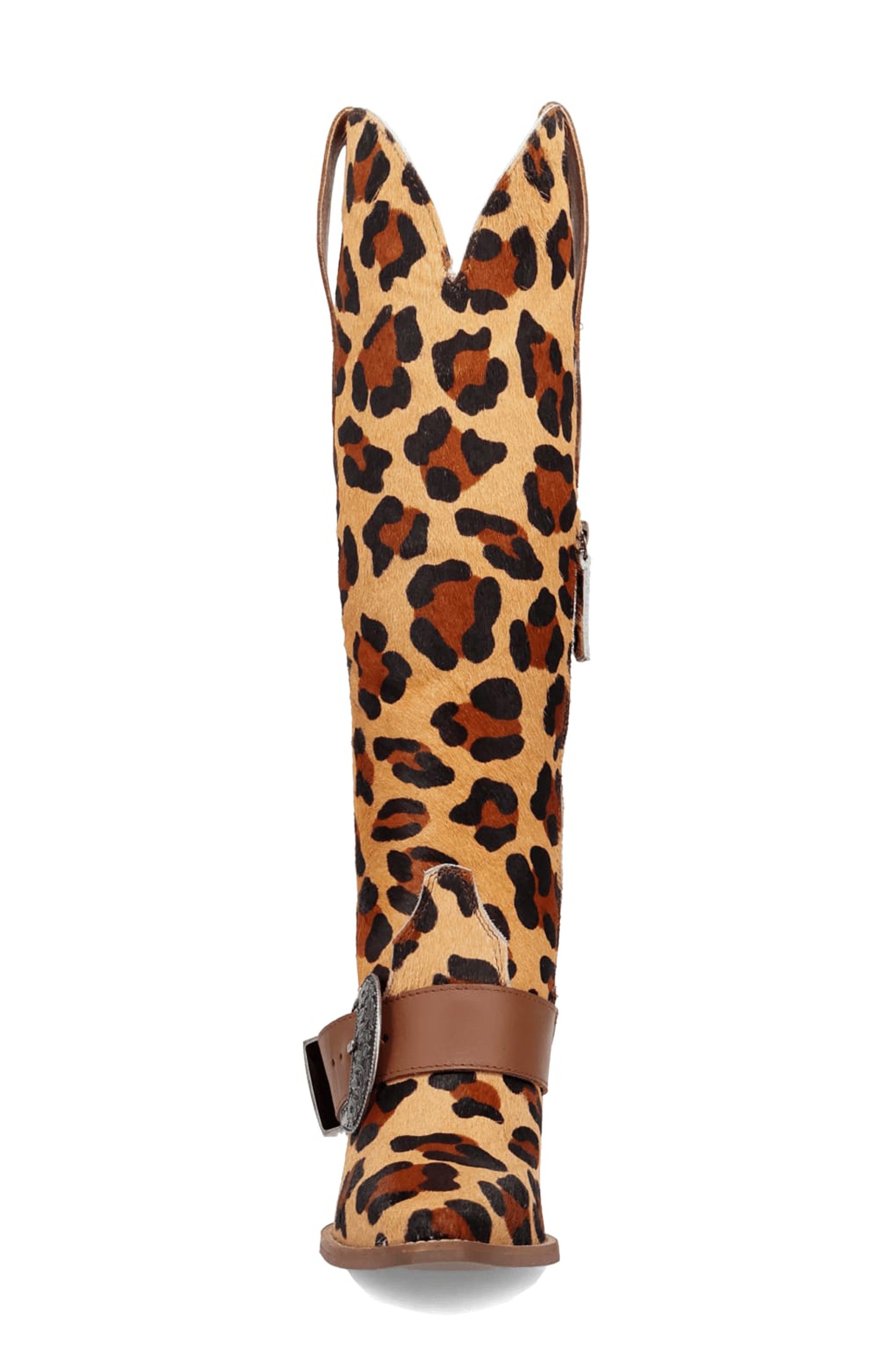 Spur Crazy Genuine Calf Hair Over the Knee Boot, Alternate, color, LEOPARD